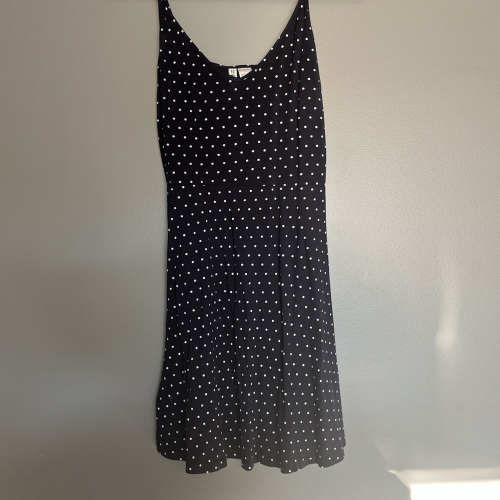 H&M Black and White Polka Dot Mini Dress